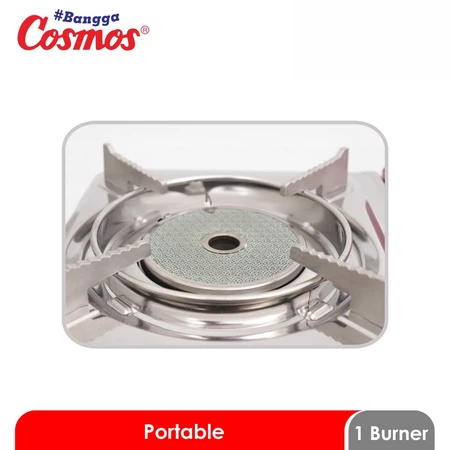Cosmos Kompor Gas Portable CGC123PN / CGC-123PN Stainless Stell 1 Tungku + Koper