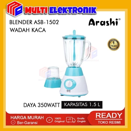 Arashi Stand Blender ASB1502 / ASB 1502 - Pelumat/Jar Kaca/3 Mode Kecepatan