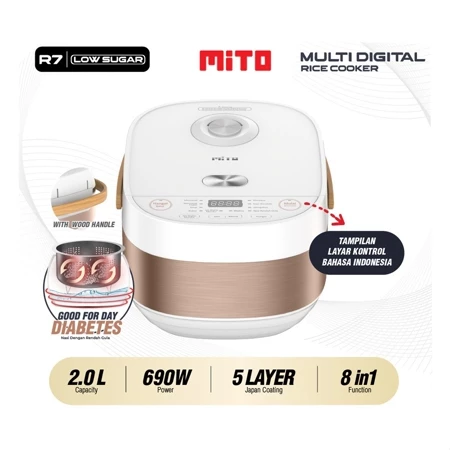 Mito Rice Cooker Multi Digital R7 kapasitas 2 Liter 