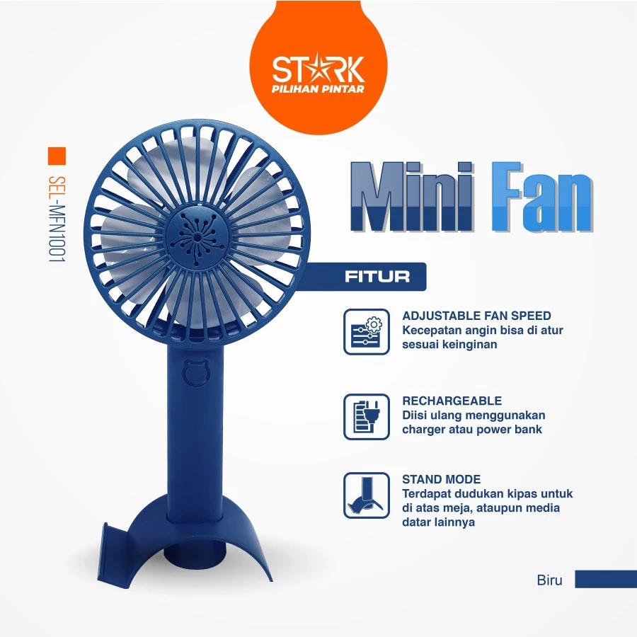 Stark Kipas Angin Mini Portable / Kipas Angin Portable Rechargeable - STARK