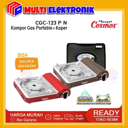 Cosmos Kompor Gas Portable CGC123PN / CGC-123PN Stainless Stell 1 Tungku + Koper
