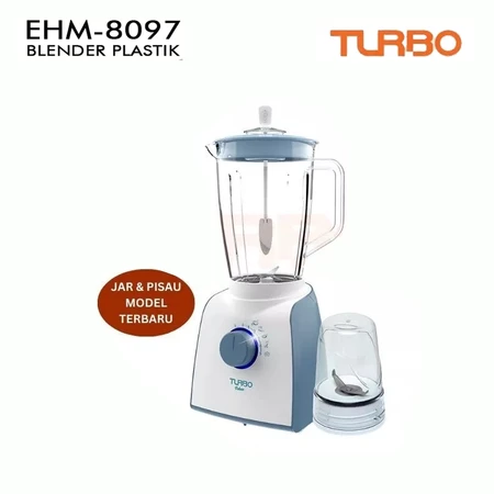 Turbo Blender Plastik EHM8097 / EHM-8097 Kapasitas 2 Liter 5 Pilihan Kecepatan Low Watt
