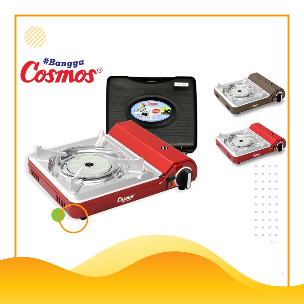 Cosmos Kompor Gas Portable CGC123PN / CGC-123PN Stainless Stell 1 Tungku + Koper