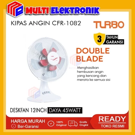 Turbo Kipas Angin Meja CFR-1082 / Turbo Desk Fan Double Blade 12 Inch