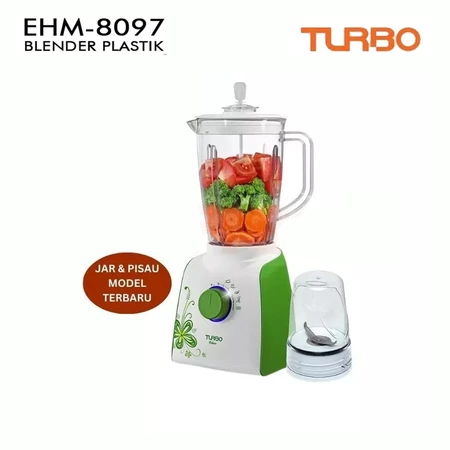 Turbo Blender Plastik EHM8097 / EHM-8097 Kapasitas 2 Liter 5 Pilihan Kecepatan Low Watt
