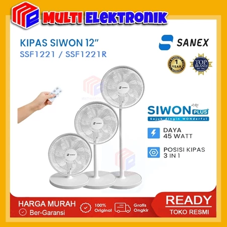 Sanex Kipas Angin SSF-1221 / SSF-1221R / SSF-1231 Stand & Desk Fan 12 Inch