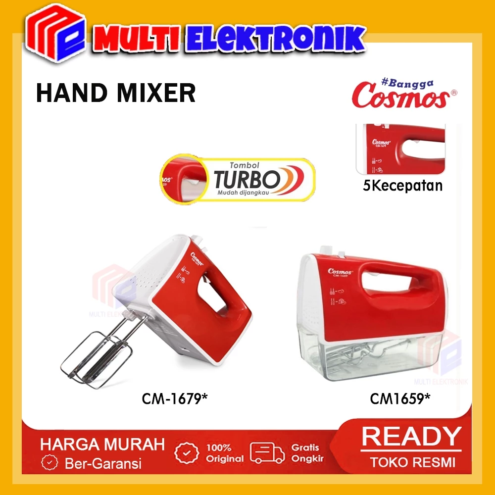 Cosmos Hand Mixer CM1659 / CM1679 Watt Rendah 5 Pilihan Kecepatan Turbo