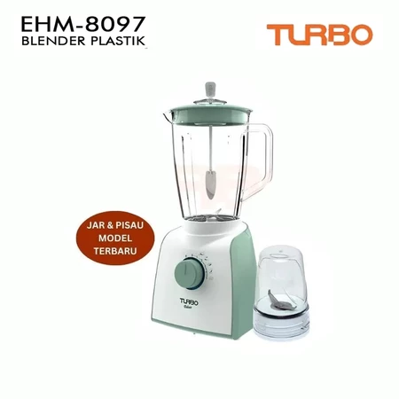 Turbo Blender Plastik EHM8097 / EHM-8097 Kapasitas 2 Liter 5 Pilihan Kecepatan Low Watt