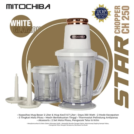 Mitochiba Chopper CH-250 / CH250 - 3 Tingkat 9 Mata Pisau - New Star Blade - Penggiling Daging Buah dan Sayur