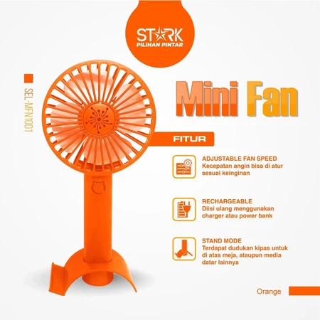 Stark Kipas Angin Mini Portable / Kipas Angin Portable Rechargeable - STARK