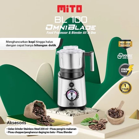 MITO Food Processor dan Blender BL 100 / BL100 Omni Blade