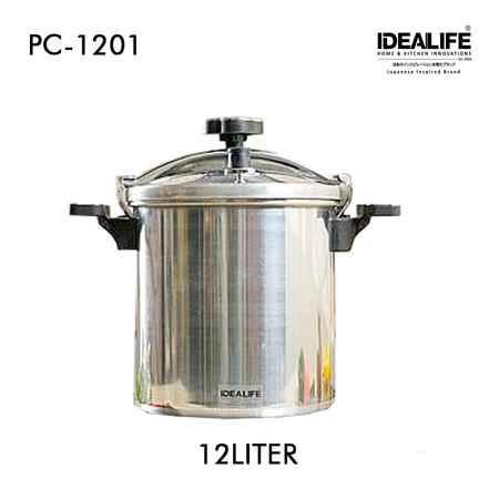 IDEALIFE Panci Presto / Pressure Cooker Alumunium PC-8001 Kapasitas 8 Liter / PC-1201 Kapasitas 12 Liter