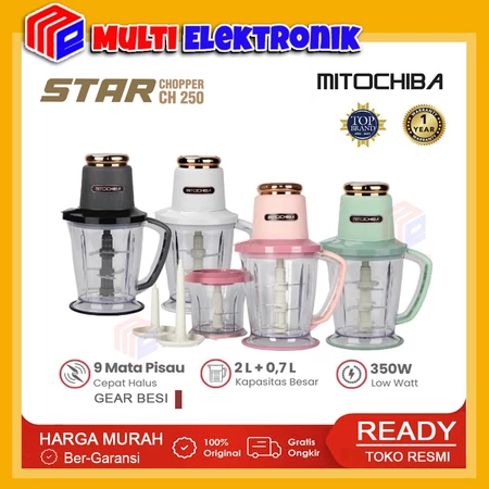 Mitochiba Chopper CH-250 / CH250 - 3 Tingkat 9 Mata Pisau - New Star Blade - Penggiling Daging Buah dan Sayur