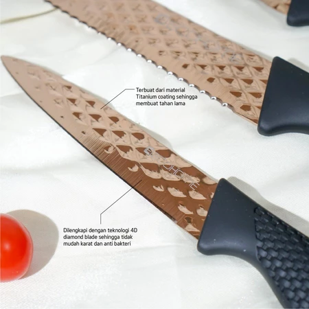 cohome Pisau Set 4D Diamond Blade Tech - Knife Set Ecohome