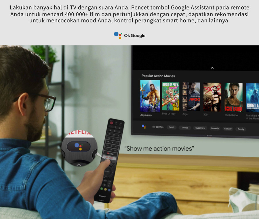 TV SHARP 50inch LED 50DK1I (4K UHD - Android TV)