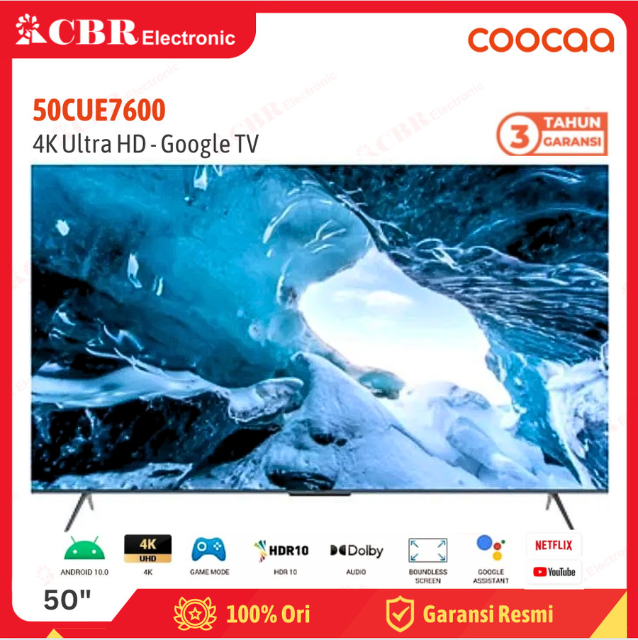 TV Coocaa 50inch LED 50CUE7600 (4K UHD - Google TV)
