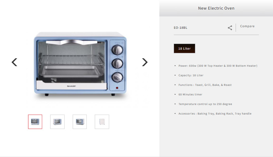 Oven Listrik SHARP EO-18BL (3 in 1) 18 L