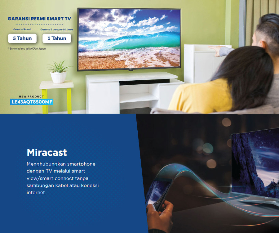 TV AQUA 43 Inch LED 43AQT8500MF (Digital-Miracast)