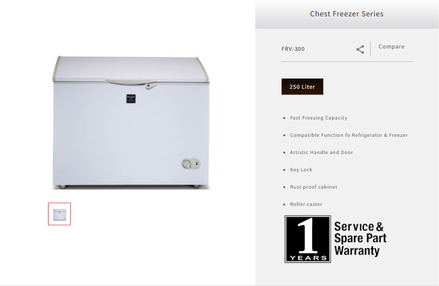 FREEZER PETI - CHEST FREEZER SHARP FRV-300 / 250 L