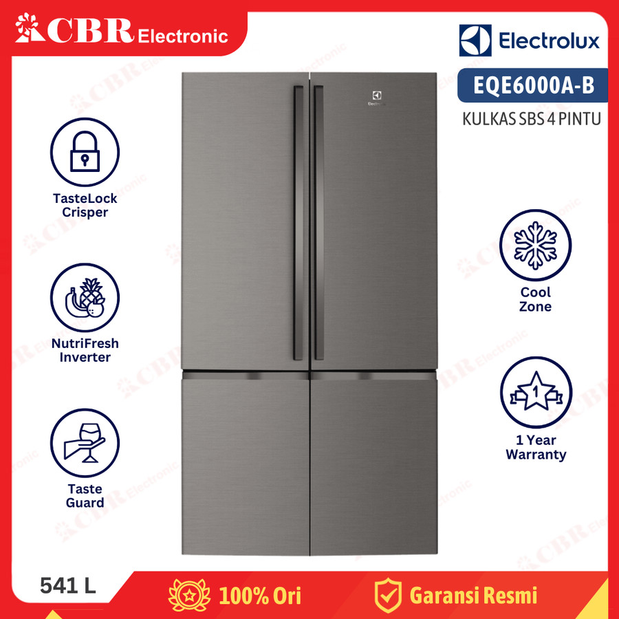 Kulkas ELECTROLUX Side By Side 4 Pintu EQE6000A-B / 541 L