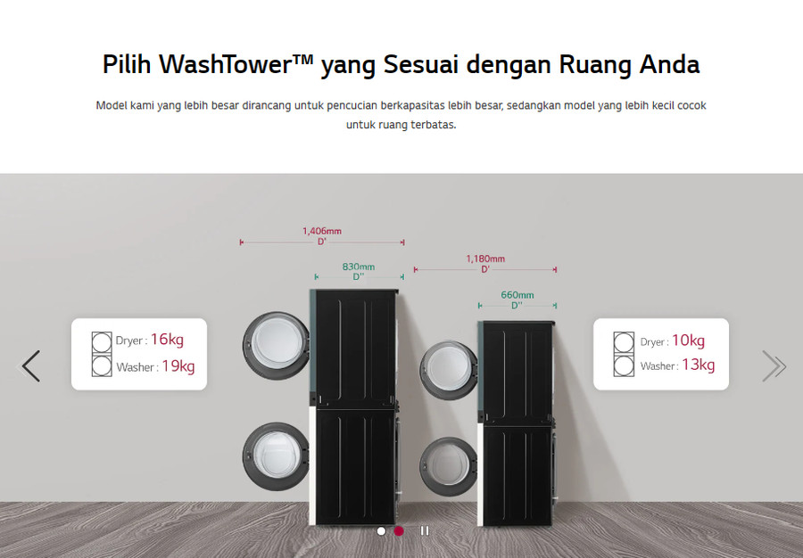 Mesin Cuci LG Front Loading 14 Kg WT1410NHEG (WASHER & DRYER)