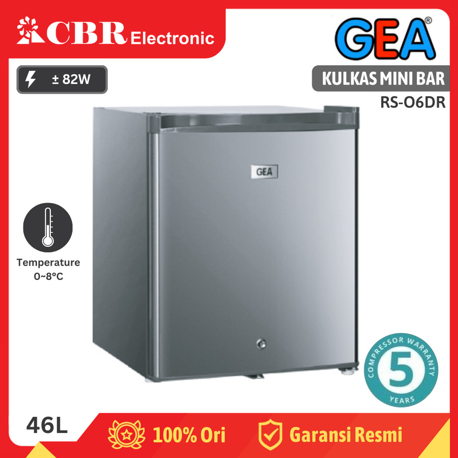 KULKAS MINI BAR GEA 46L RS-06DR / RS06 - SILVER