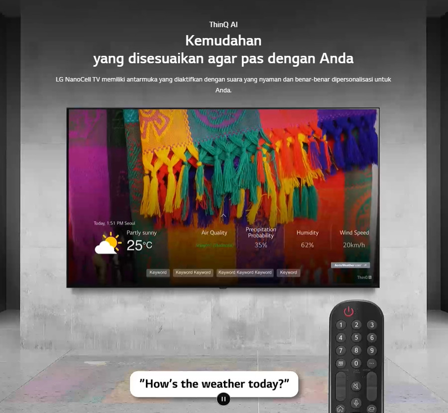 TV LG 75 Inch LED 75NANO75SQA (4K NanoCell-Smart TV)