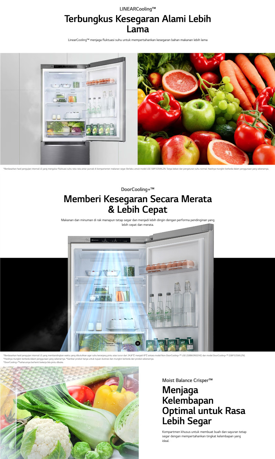 Kulkas LG 2 Pintu Bottom Freezer GC-B369NLRM (305L / Inverter)