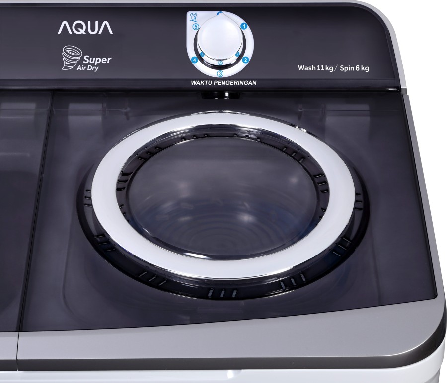 MESIN CUCI AQUA 2 TABUNG 13 KG QW 1370HT / ANTI BAKTERI - STORM WASH