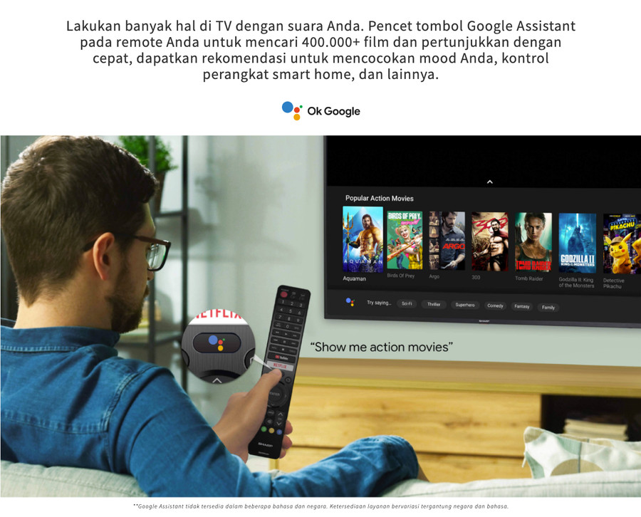 TV SHARP 55inch LED 55EK2X (4K UHD - Android TV)