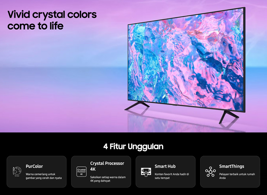 TV SAMSUNG 50inch LED 50CU7000KX (4K Crystal Ultra UHD-Smart TV)