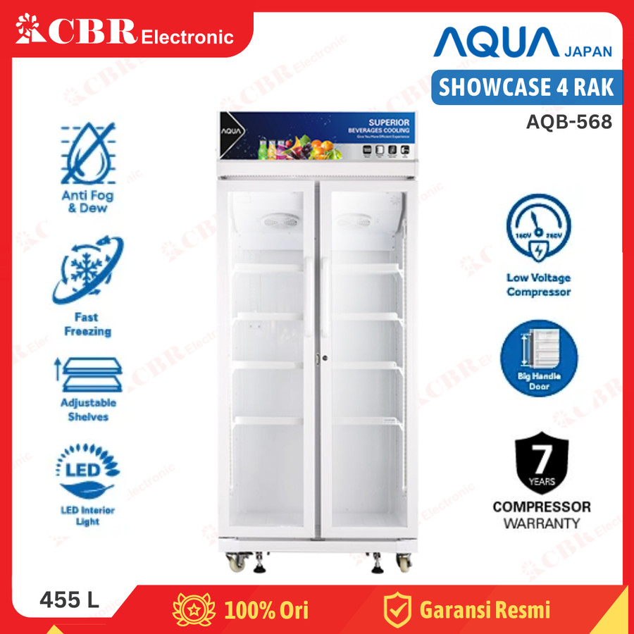 Showcase Display Cooler AQUA 4 Rak AQB-568 WHITE