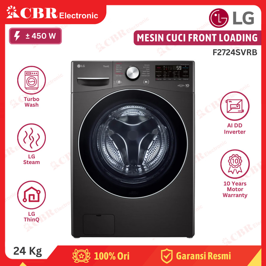 Mesin Cuci LG Front Loading 24 Kg F2724SVRB