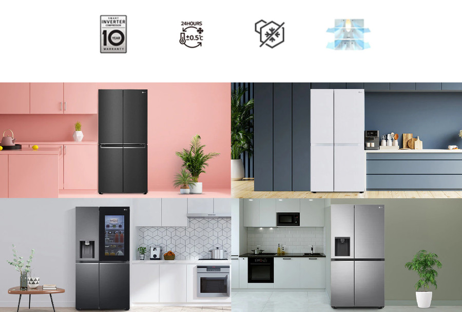 Kulkas LG Side By Side 4 Pintu GC-B22FTQVB / 464 L