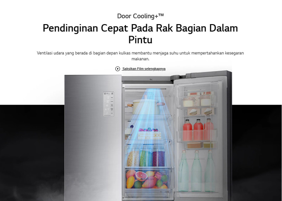 Kulkas LG Side By Side 4 Pintu GC-Q22FTQEB / 458 L InstaView - Knock Knock