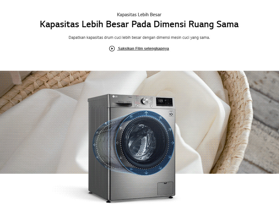 Mesin Cuci LG Front Loading 8.5 Kg FV1285S3VS