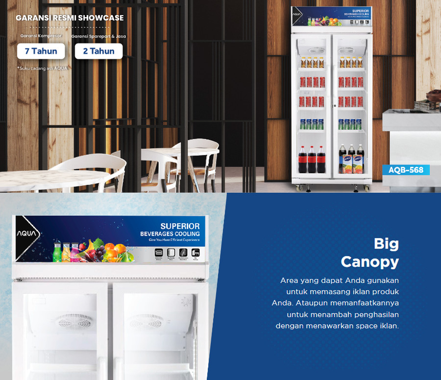 Showcase Display Cooler AQUA 4 Rak AQB-568 WHITE