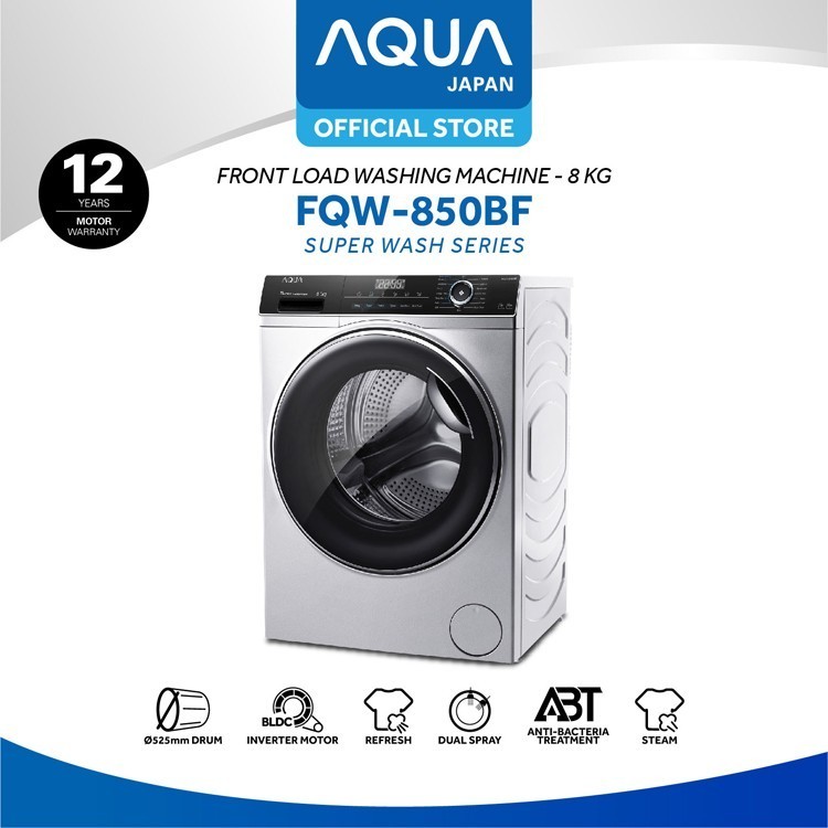 MESIN CUCI FRONT LOADING AQUA 8 KG FQW 850BF - INVERTER38
