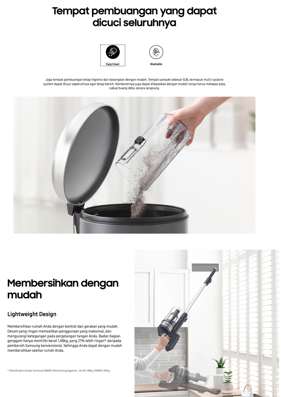 Vacuum Cleaner SAMSUNG VS15A6031R1 [ Cordless / 800ml ]