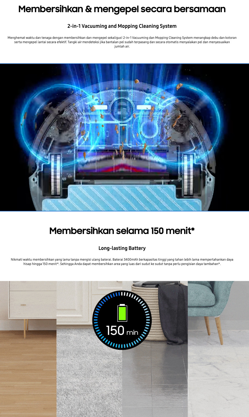 Vacuum Cleaner SAMSUNG VR05R5050WK [Robot Vacuum / 200ml]