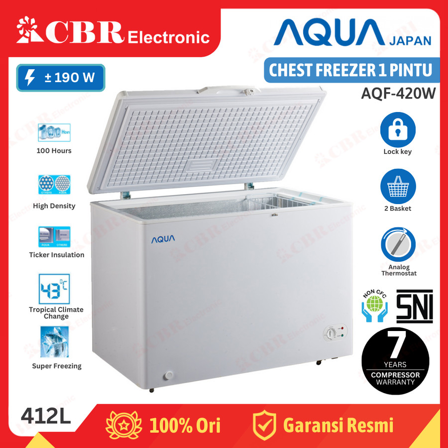 FREEZER PETI - CHEST FREEZER AQUA AQF-420W / 412 L