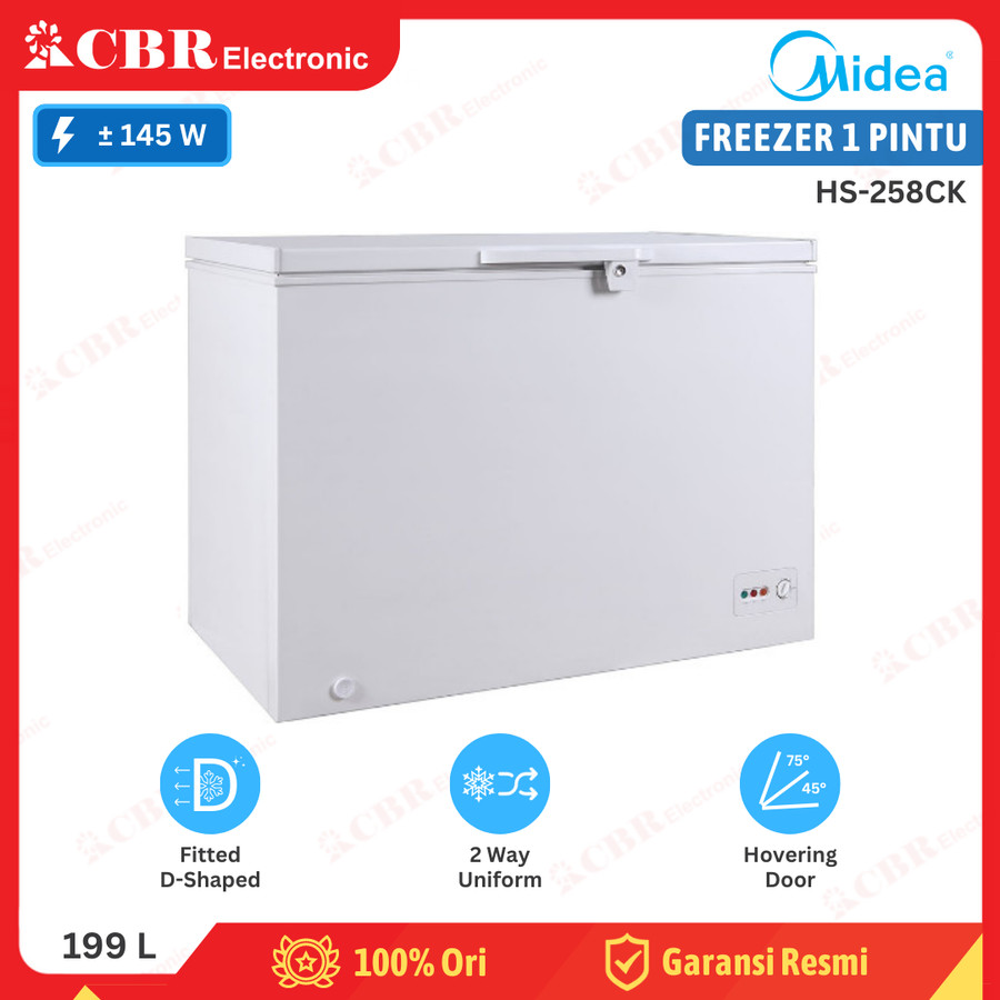 FREEZER PETI - CHEST FREEZER MIDEA HS-258CK (ALUMINIUM) 199 L