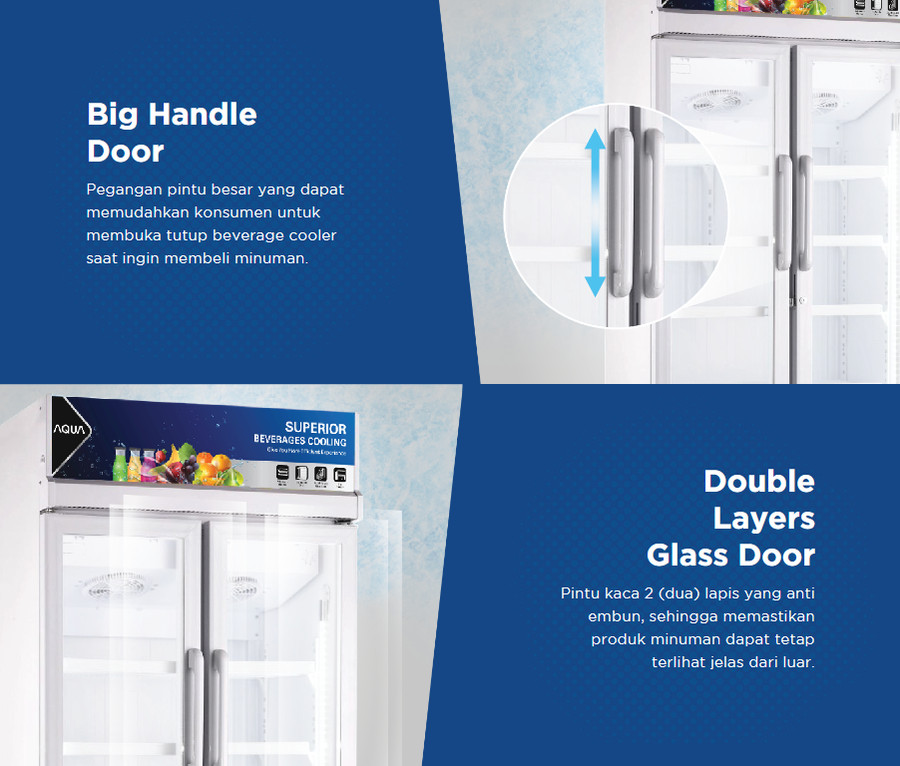 Showcase Display Cooler AQUA 4 Rak AQB-568 WHITE