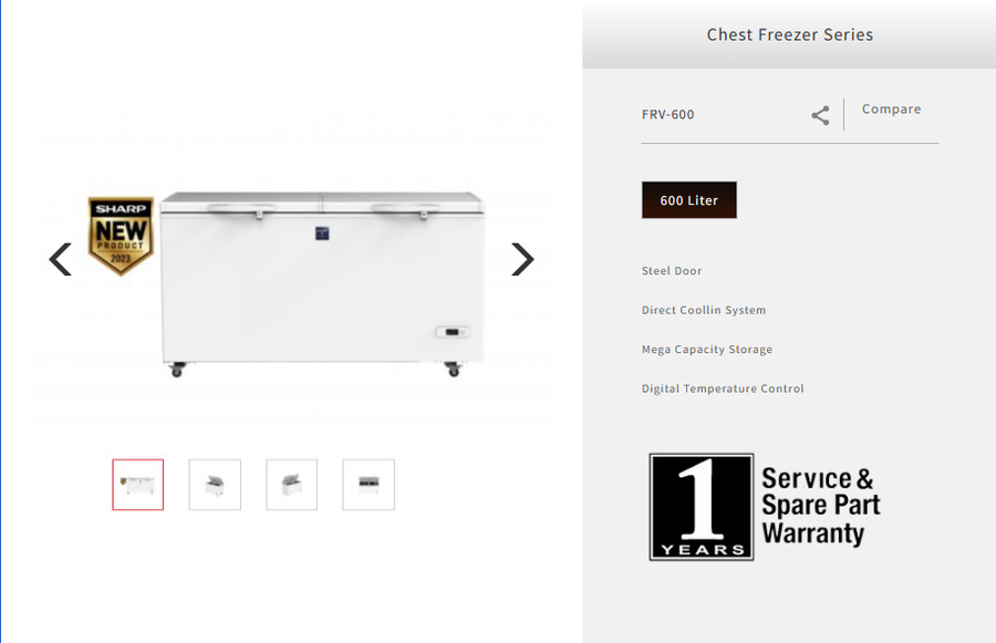 FREEZER PETI - CHEST FREEZER SHARP FRV-600 / 563 L