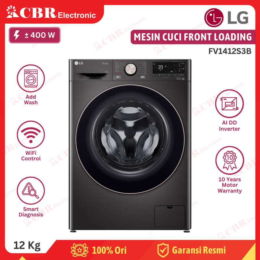 Mesin Cuci LG Front Loading 12 Kg FV1412S3B