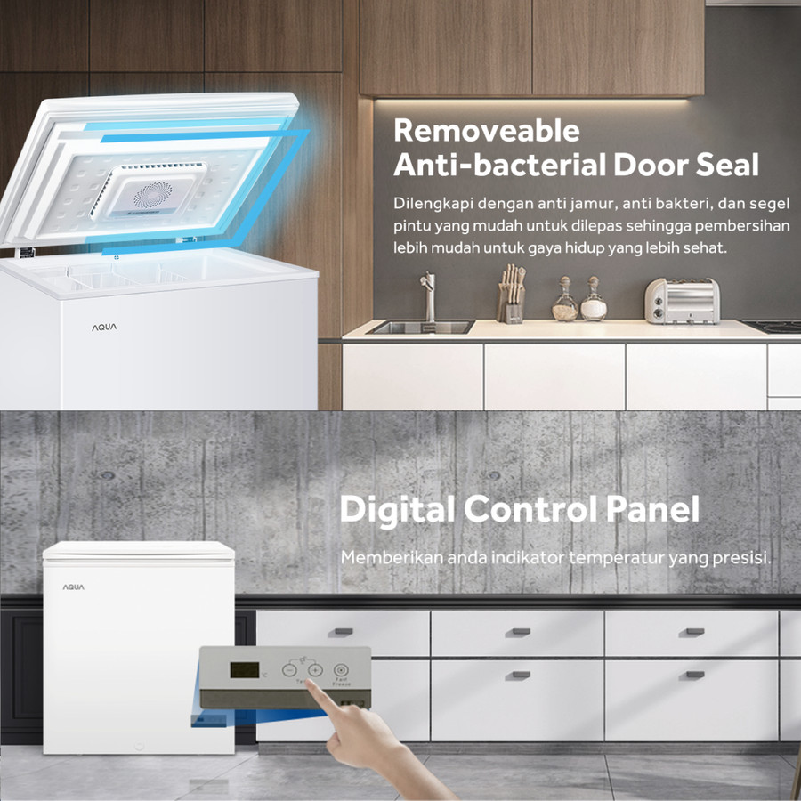 FREEZER PETI - CHEST FREEZER AQUA AQF-150TF / 150L ( UNIFORM & LED )