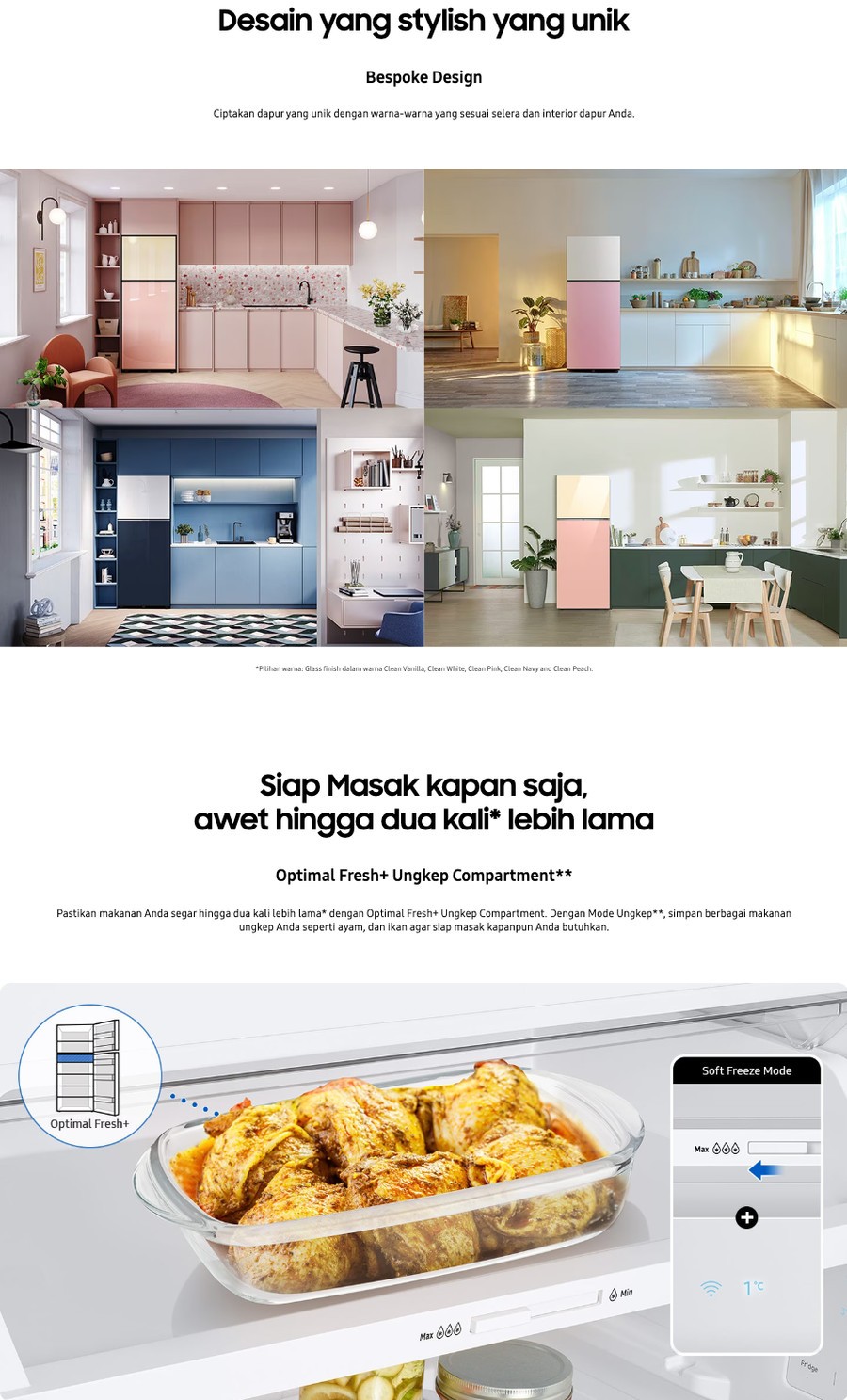 Kulkas SAMSUNG 2 Pintu BE SPOKE RT47CB66228J (465L / Inverter)