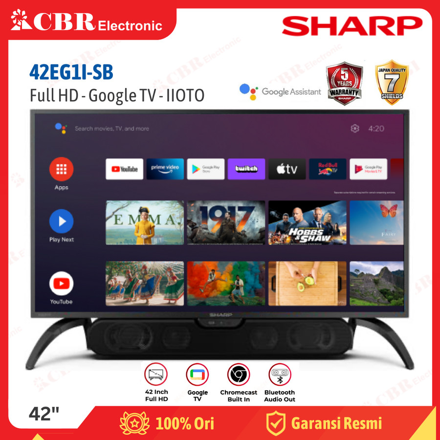 TV SHARP 42inch LED 42EG1I-SB (Full HD - Google TV - IIOTO)