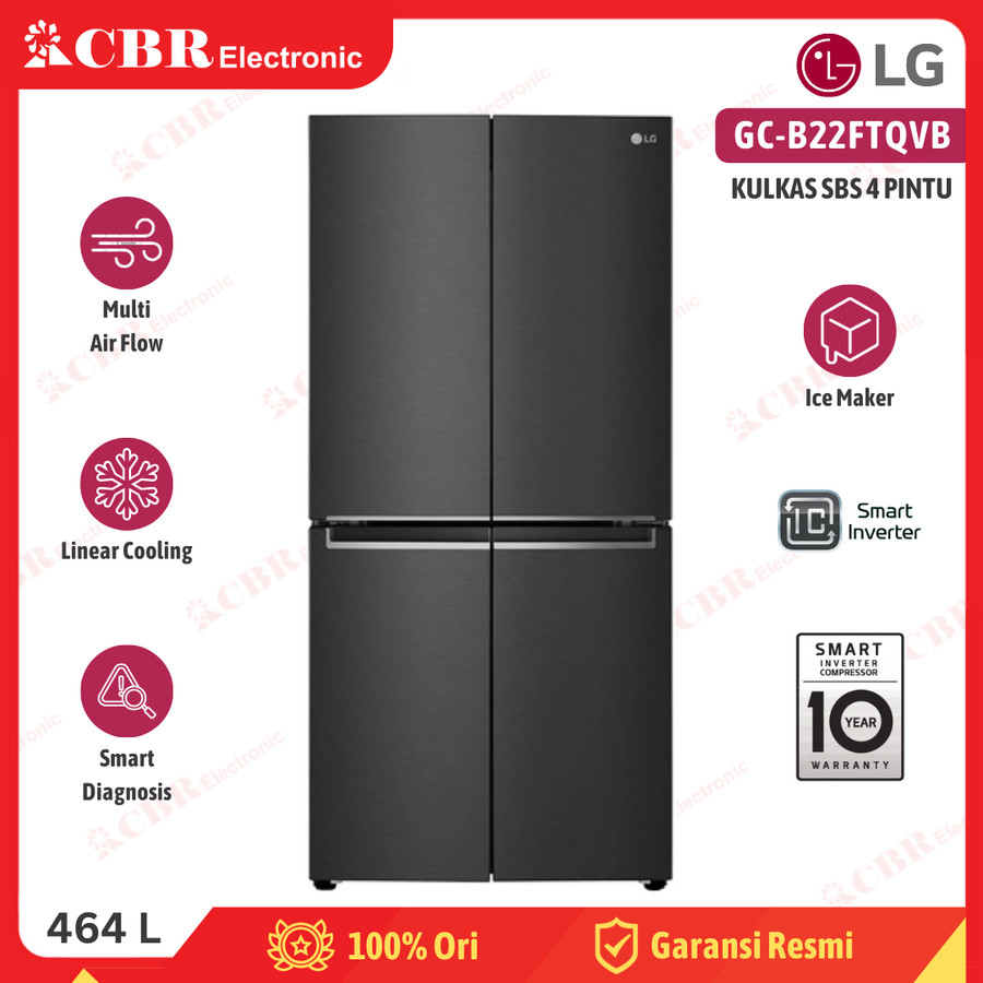 Kulkas LG Side By Side 4 Pintu GC-B22FTQVB / 464 L