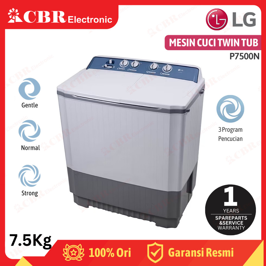 Mesin Cuci LG 2 Tabung 7.5KG P7500N